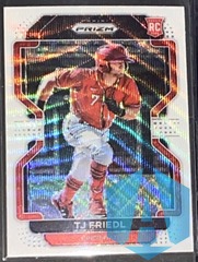 2022 Panini Prizm Tier II White Wave Prizm TJ Friedl #200 Rookie RC
